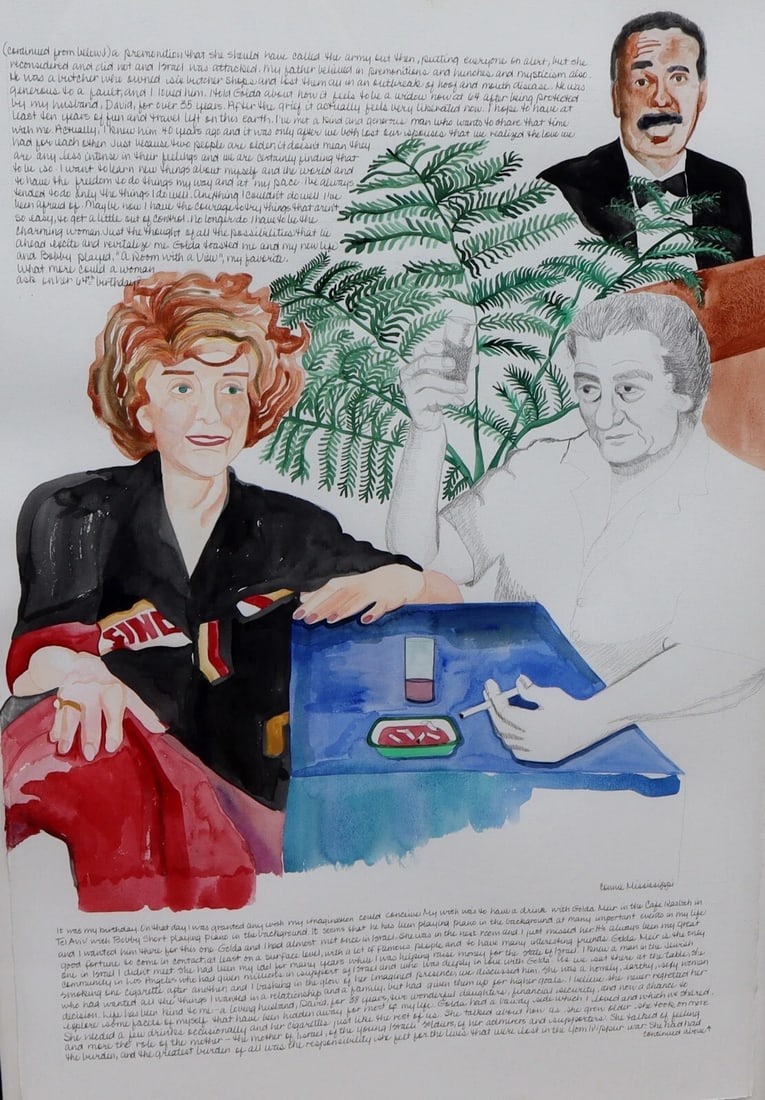 CONNIE MISSISSIPPI Dream Journal Painting of Artist, Golda Meir, Bobby Short - 2