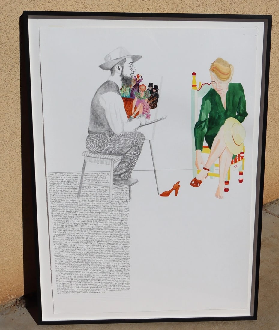 CONNIE MISSISSIPPI Dream Journal Painting Artist & Toulouse Lautrec was $2k 1991 (1 of 8)