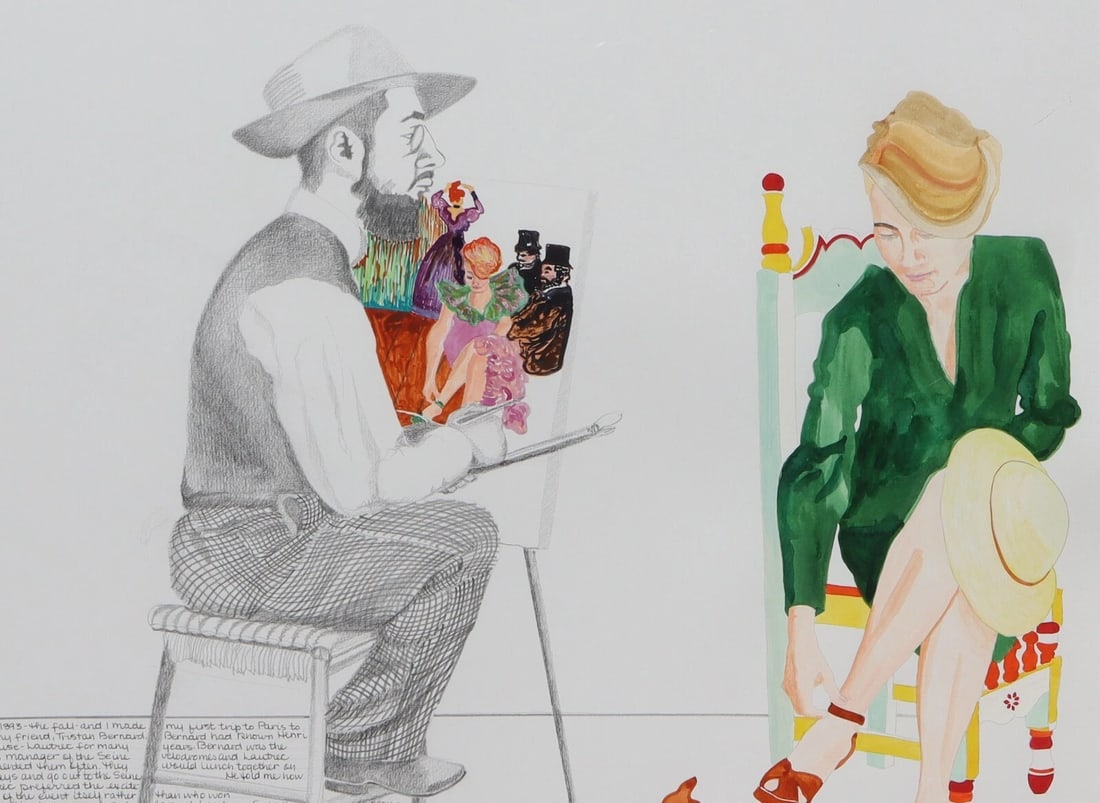 CONNIE MISSISSIPPI Dream Journal Painting Artist & Toulouse Lautrec was $2k 1991 - 3