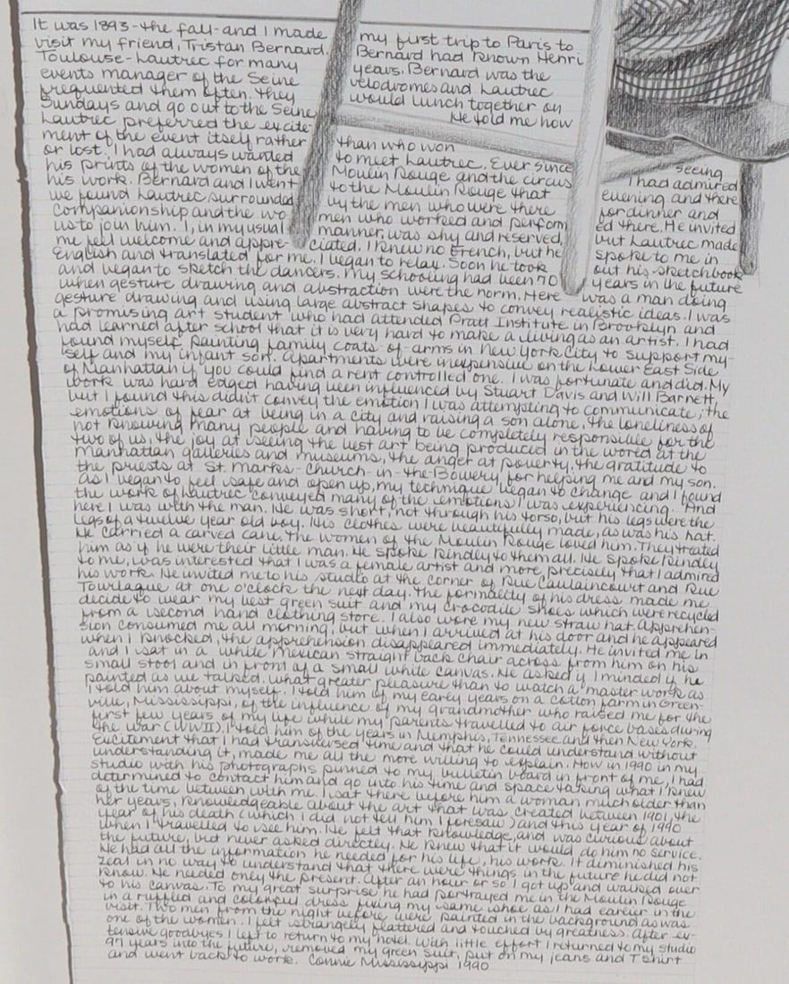 CONNIE MISSISSIPPI Dream Journal Painting Artist & Toulouse Lautrec was $2k 1991 - 4