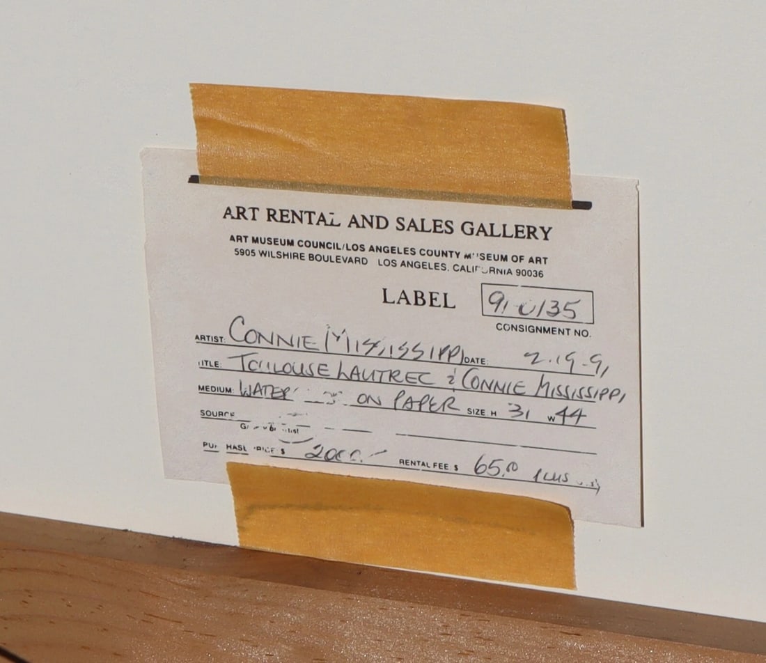 CONNIE MISSISSIPPI Dream Journal Painting Artist & Toulouse Lautrec was $2k 1991 - 7
