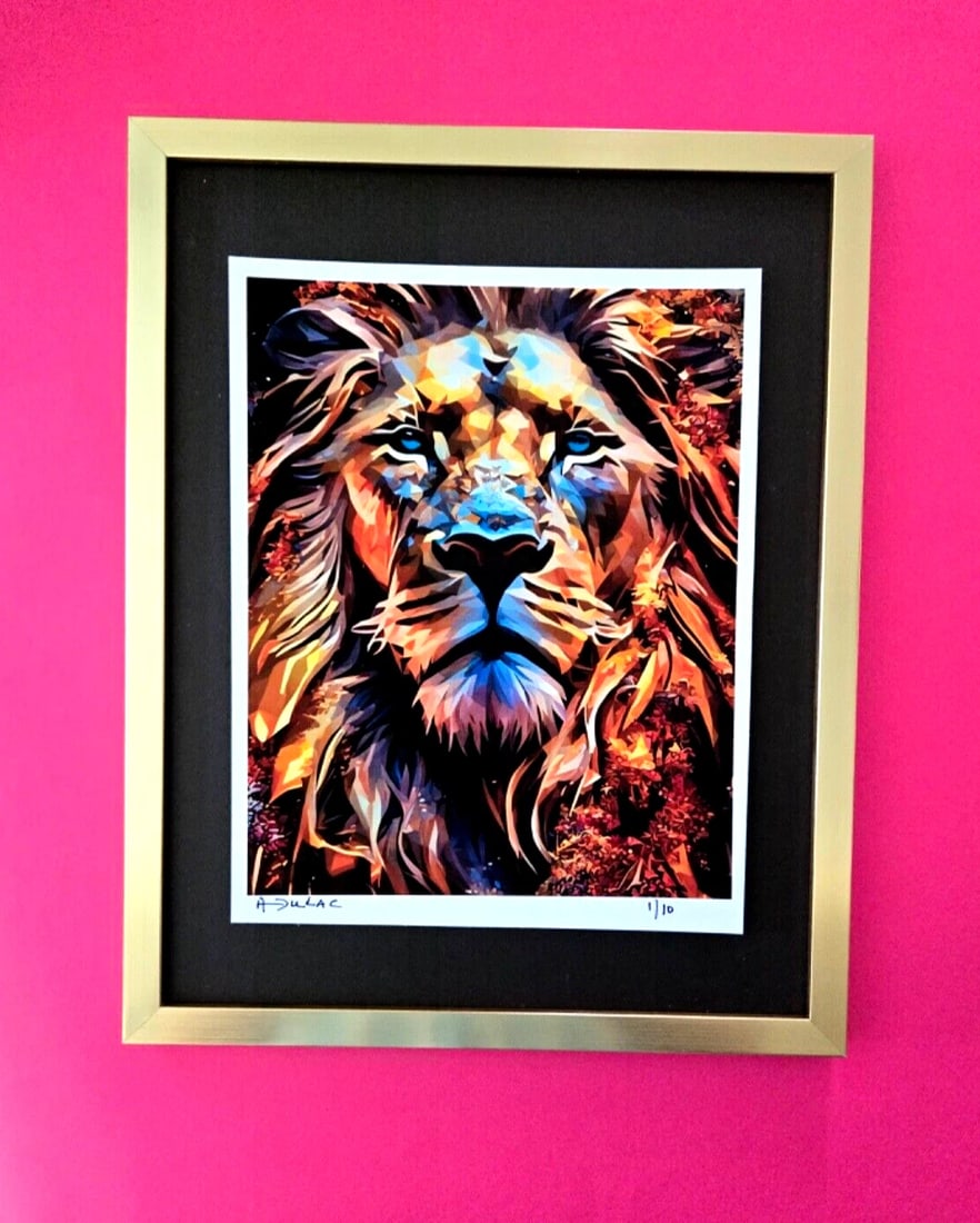 ALEXANDER DULAC | LION IS KING Hand Signed Authentic Print Ed. of 10 | COA (1 of 3)