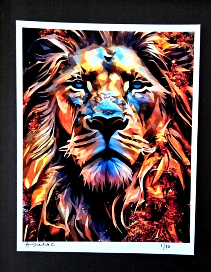 ALEXANDER DULAC | LION IS KING Hand Signed Authentic Print Ed. of 10 | COA - 2