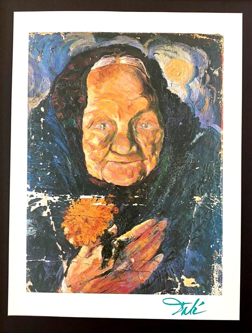 Salvador Dali 1970 Vintage Signed Print Framed Surrealist Collecting Art - 2