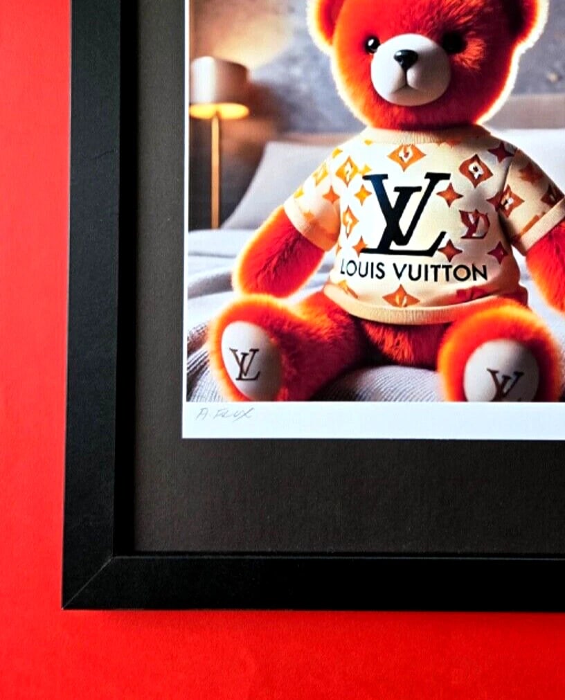 AIDAN FLUX Hand Signed Print Framed FASHION DESIGNER TEDDY BEAR COA - 4