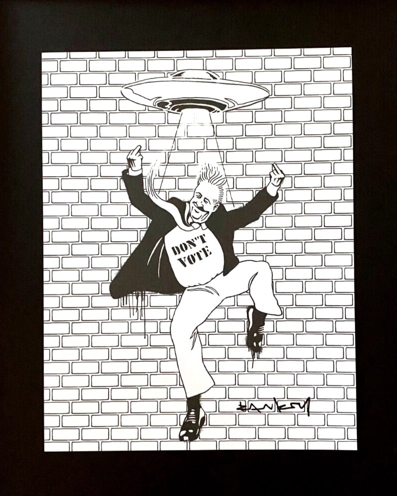 BANKSY + SIGNED GRAFFITI PRINT " DONALD TRUMP " + NEW FRAME - 2