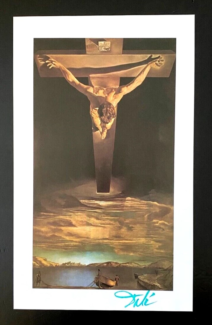 Salvador Dali 1970 Vintage Signed Print Framed Surrealist Collecting Art - 2