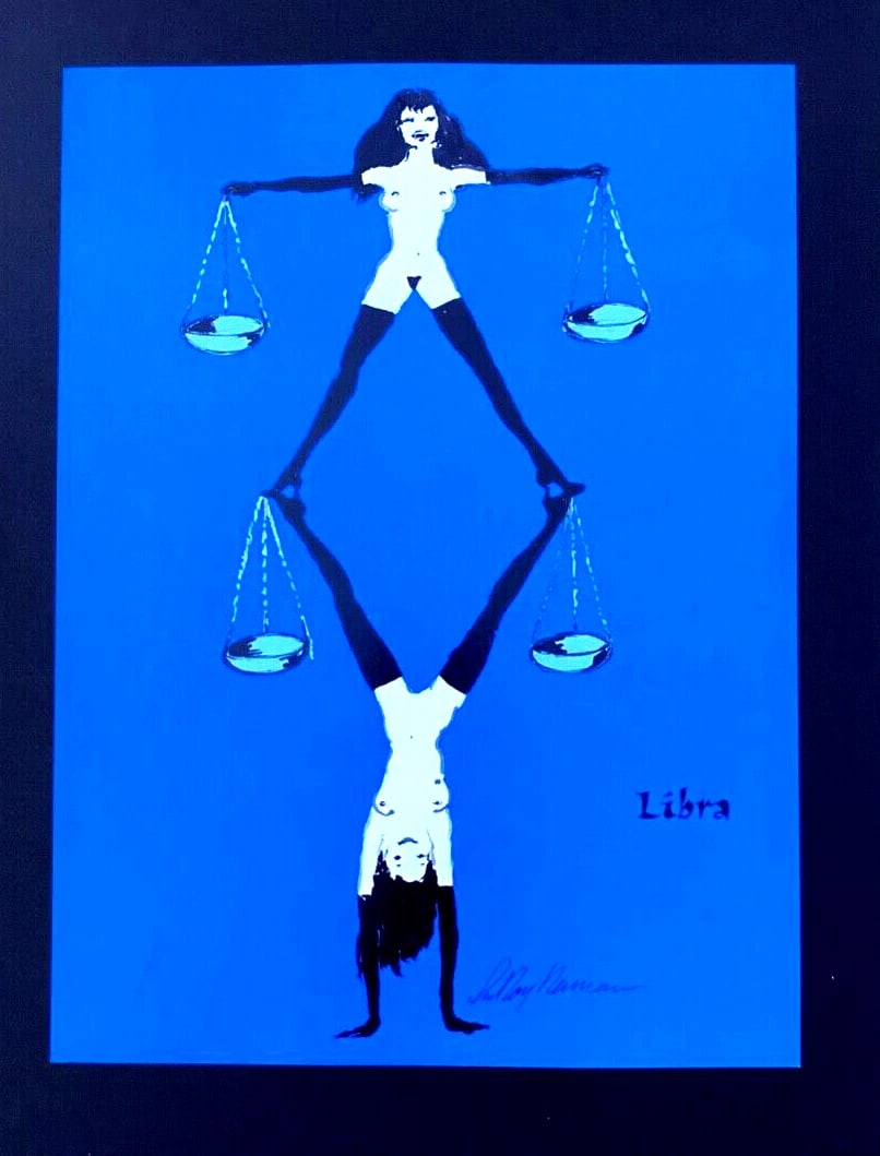 LeRoy Neiman " Femlin Zodiac Libra " Signed Print Framed - 2