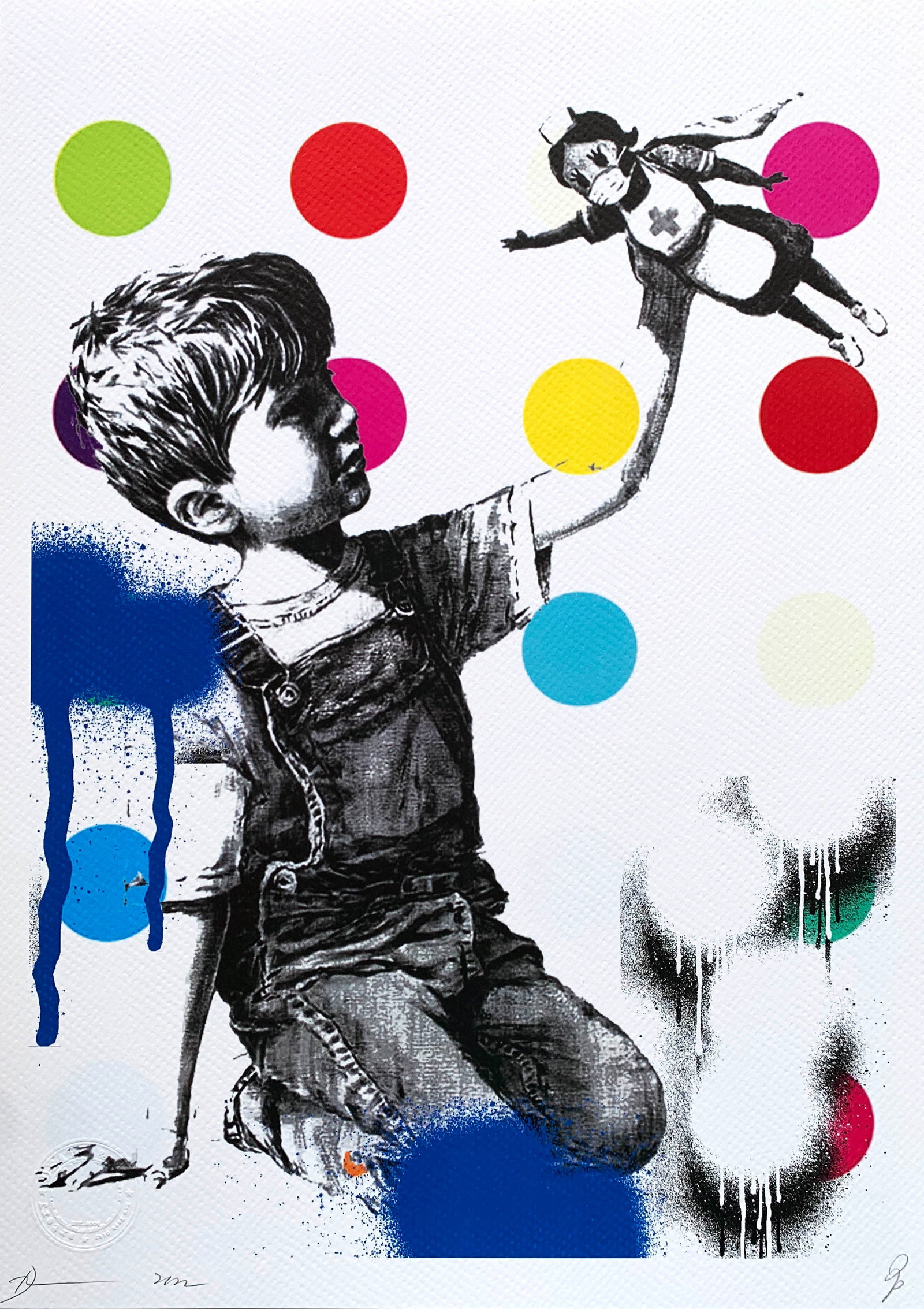 Death NYC Banky 2: Title:Death NYC Banky 2 Date/Period:21st Century Materials:Giclee on Fine art 300 gsm paper Size:17 3/4 x 12 1/2 inches Description:Artist: Death NYC, limited edition giclee on paper, out of eddition