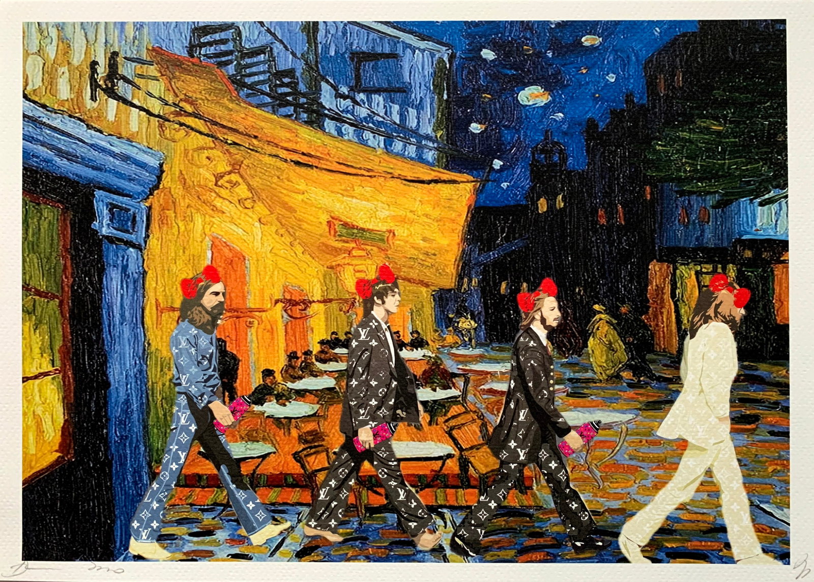 Death NYC Van Gogh Beatles: Title:Death NYC Van Gogh Beatles Date/Period:21st Century Materials:Giclee on Fine art 300 gsm paper Size:17 3/4 x 12 1/2 inches Description:Artist: Death NYC, limited edition giclee on paper, out of