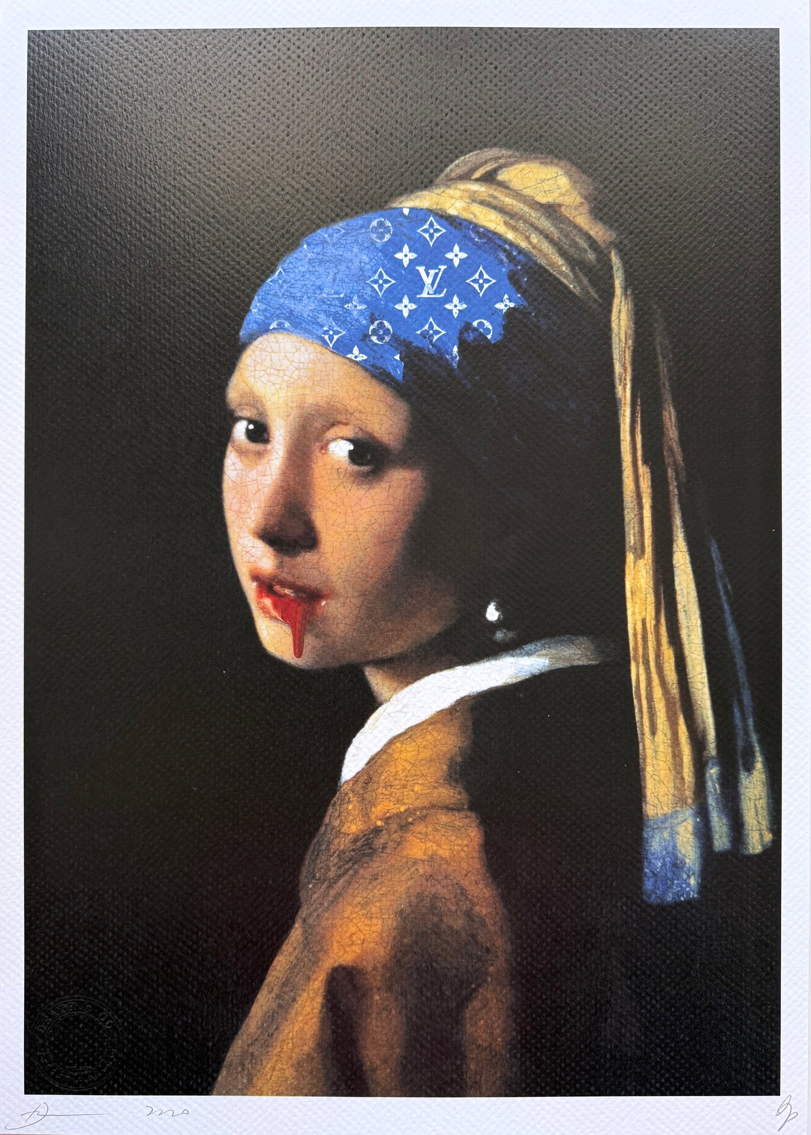 Death NYC Vermeer: Title:Death NYC Vermeer Date/Period:21st Century Materials:Giclee on Fine art 300 gsm paper Size:17 3/4 x 12 1/2 inches Description:Artist: Death NYC, limited edition giclee on paper, out of eddition