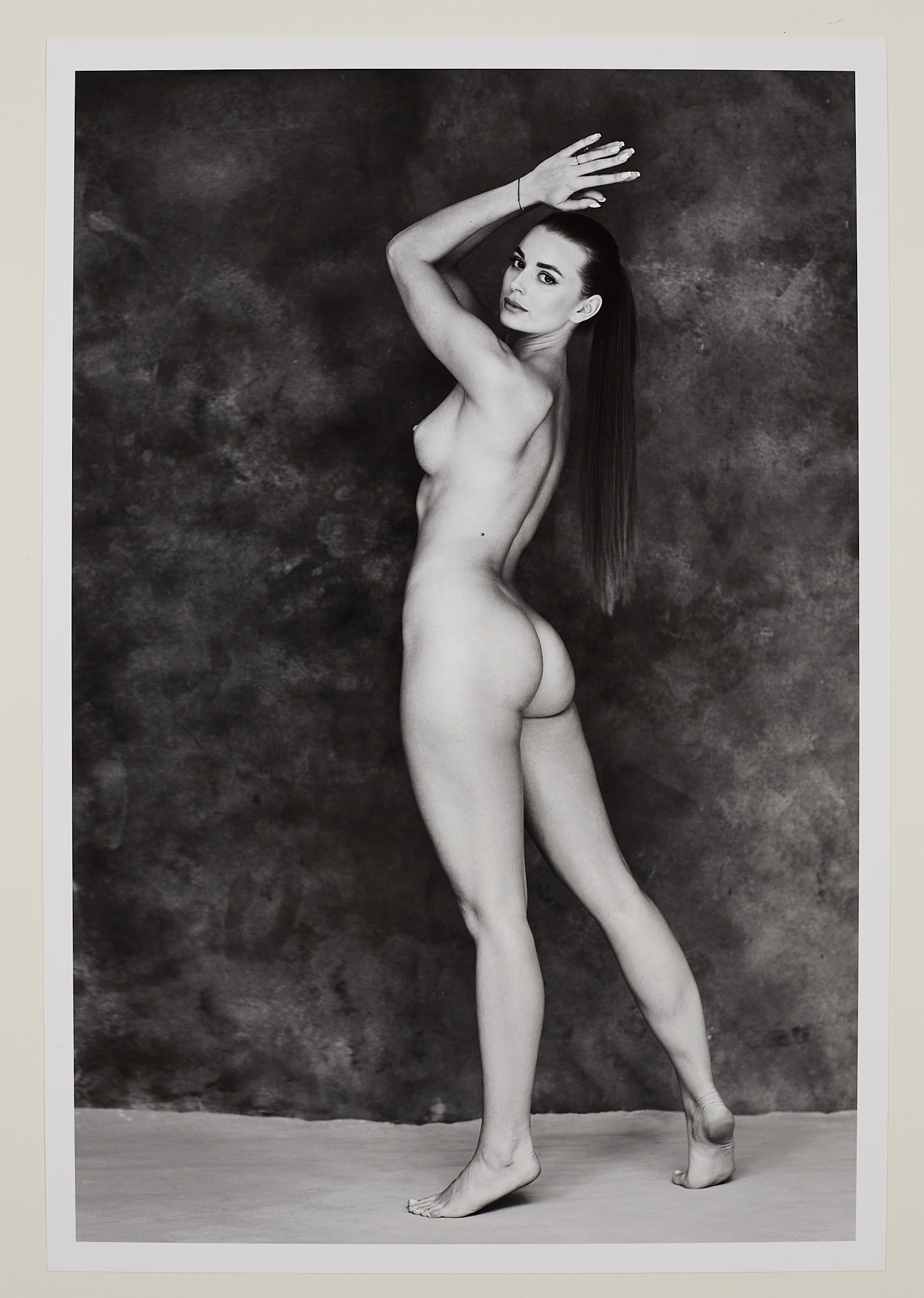 The Figure: Artist: Spiros Politis Title:The Figure Date/Period:2026 Materials:photography Size:19" x13" Description:"The Figure" (2026)Black and white figure study of Lithuanian model. Shot 2026.Giclee print on