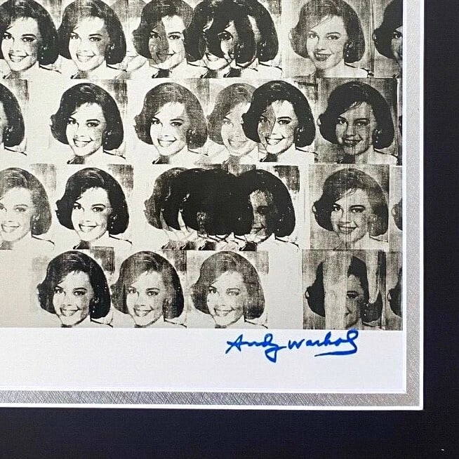 ANDY WARHOL GORGEOUS 1984 SIGNED NATALIE WOOD PRINT MATTED AND FRAMED - 2