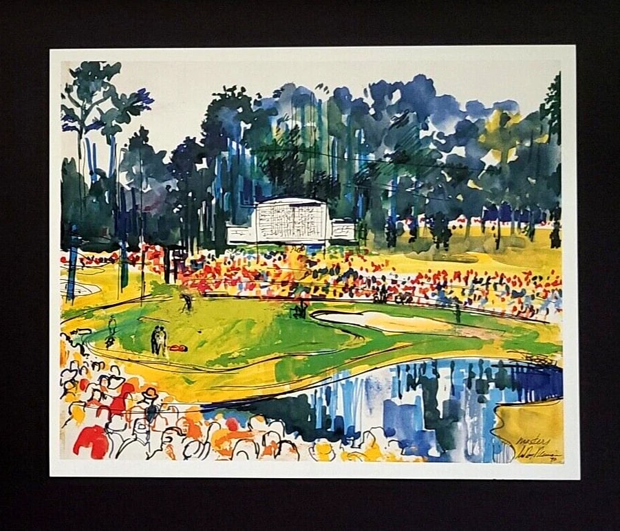 1980s Signed Leroy Neiman Print Framed Vintage Masters Golf Art for Wall Display - 2