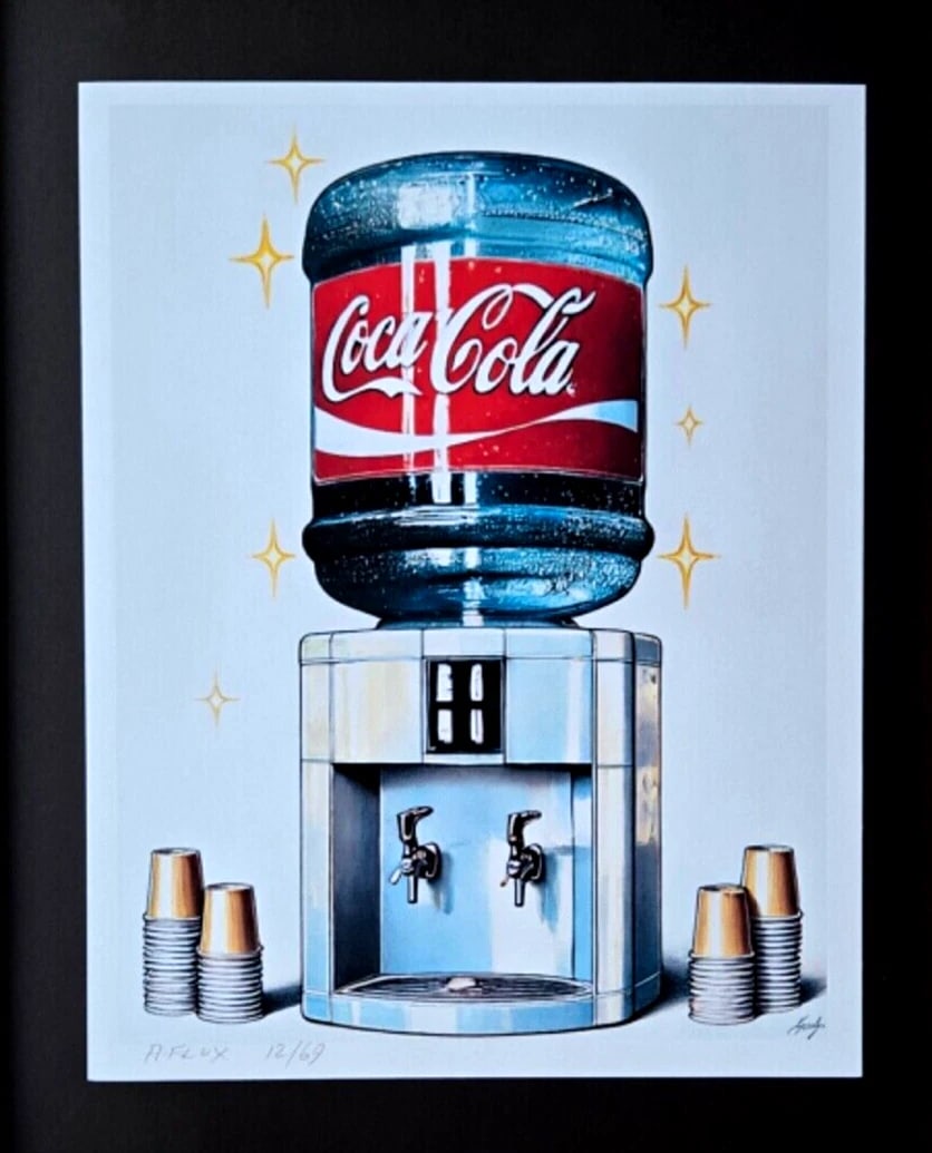 AIDAN FLUX | Hand Signed Original Print LtdEd of 69 COA | COCA COLA LOVE - 2