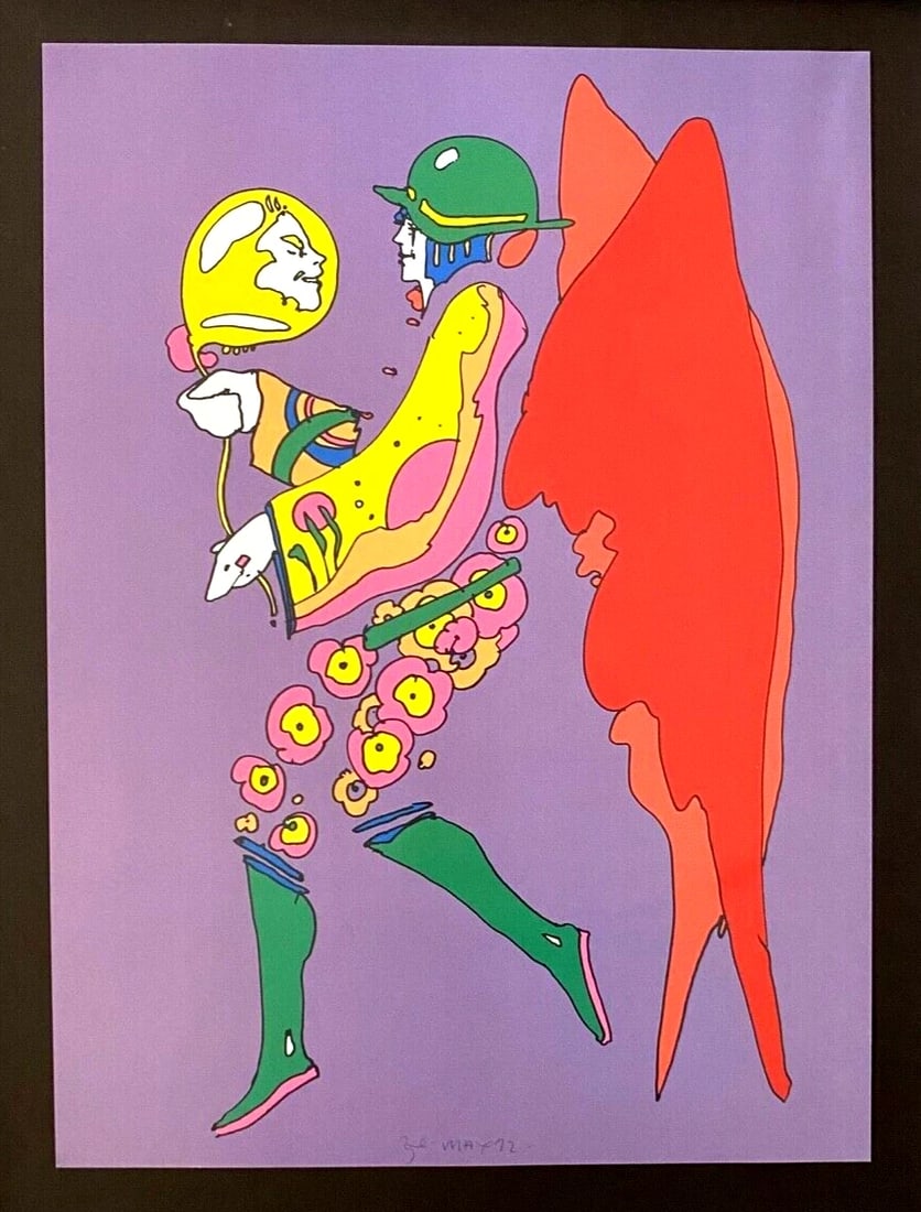 PETER MAX + BEAUTIFUL + POP ART SIGNED PRINT NEW FRAME - 2