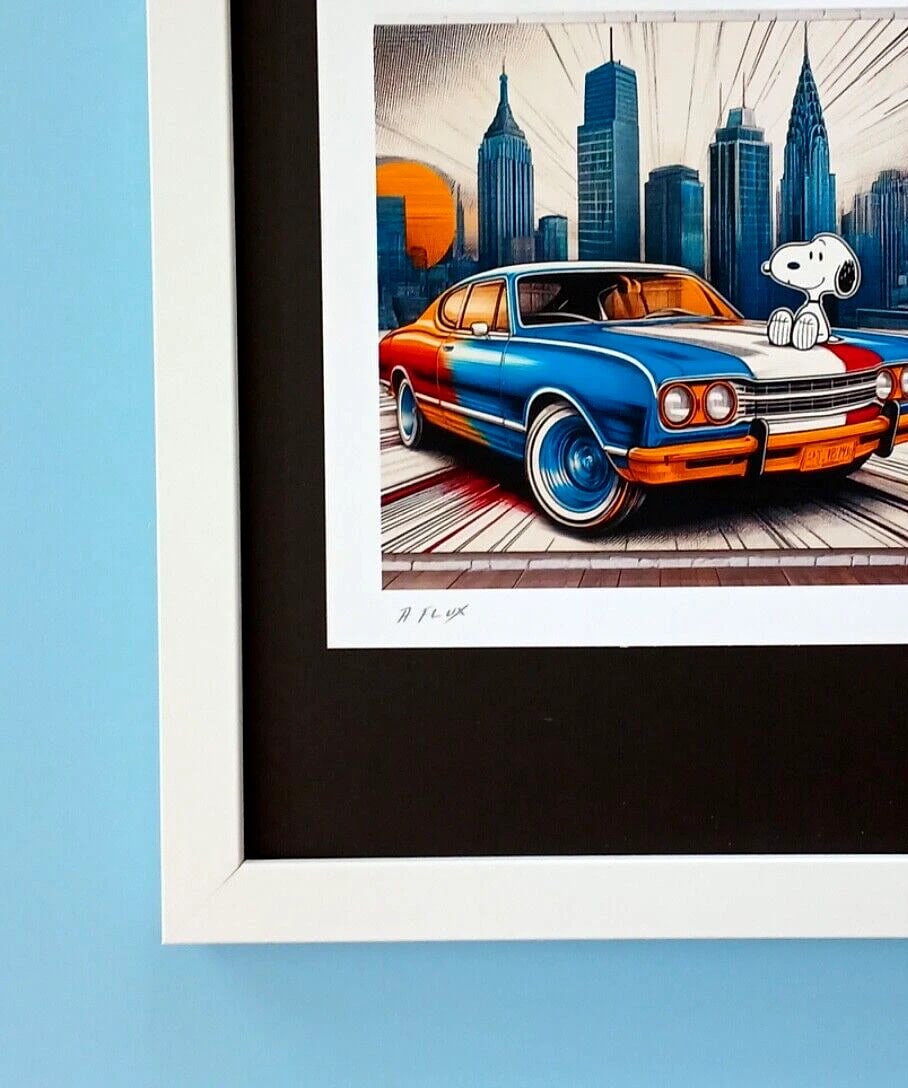 AIDAN FLUX | Hand Signed Original Print Framed | Ltd. Ed. of 100 | COA Snoopy - 3