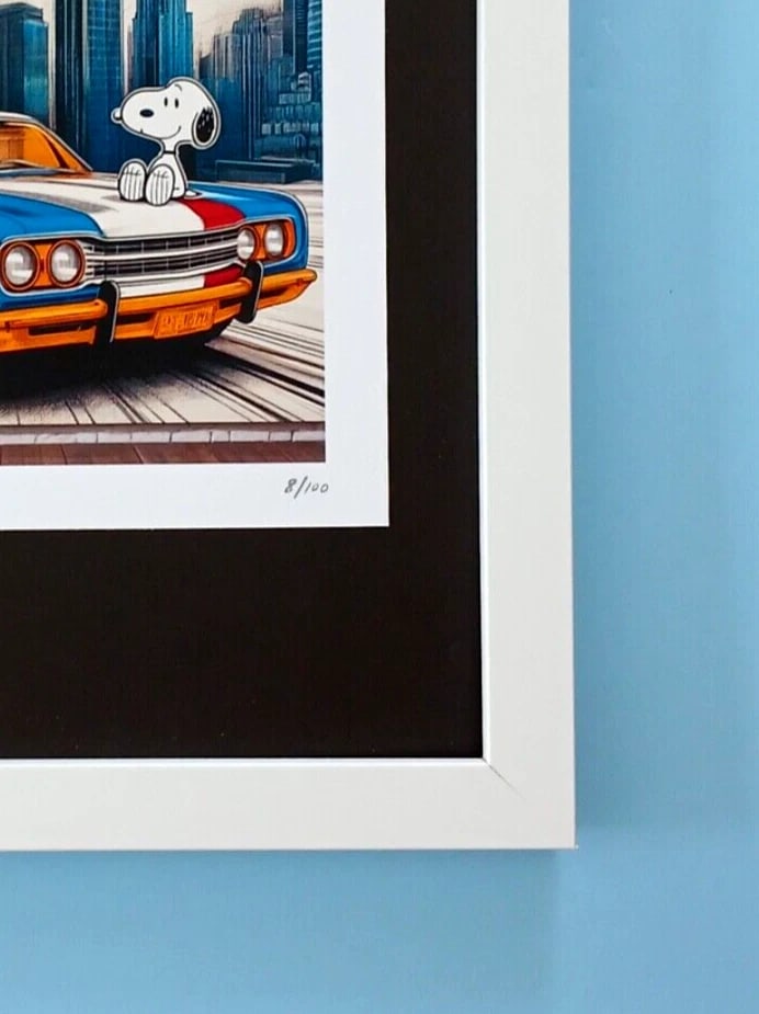 AIDAN FLUX | Hand Signed Original Print Framed | Ltd. Ed. of 100 | COA Snoopy - 4