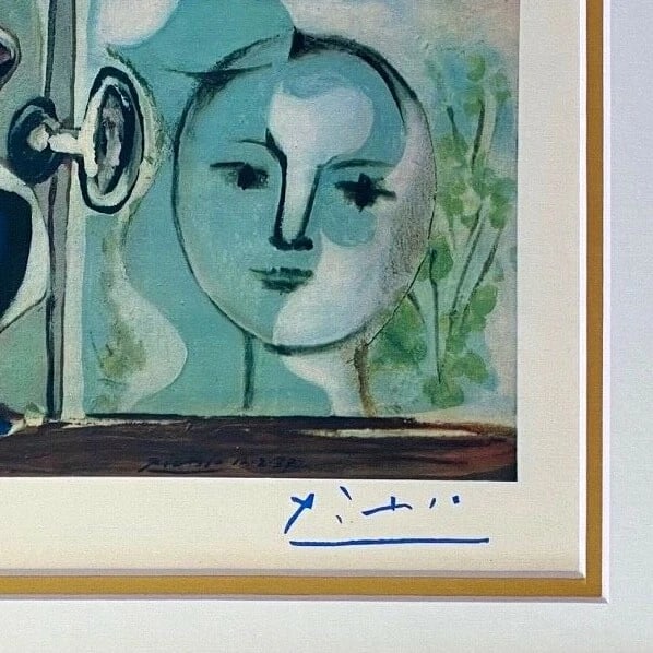 PABLO PICASSO BEAUTIFUL 1948 SIGNED SCARCE PRINT MATTED AND FRAMED - 2