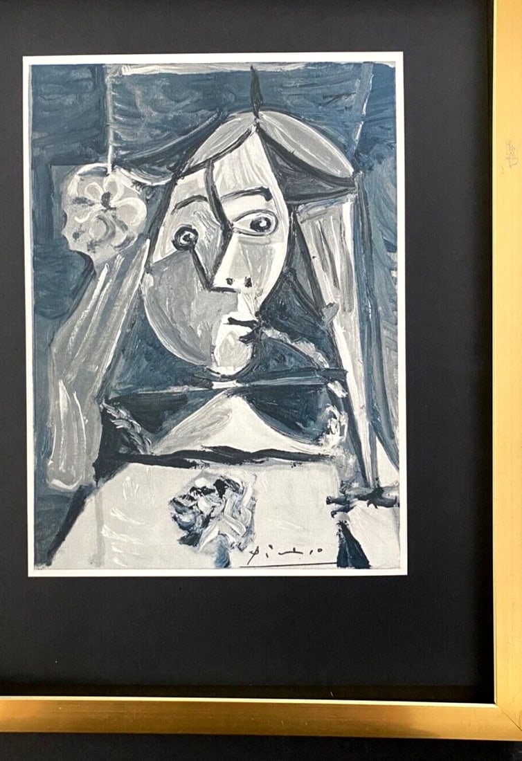 PABLO PICASSO VINTAGE 1969 | SIGNED | HAND TIPPED COLOR PLATE FRAMED - 2