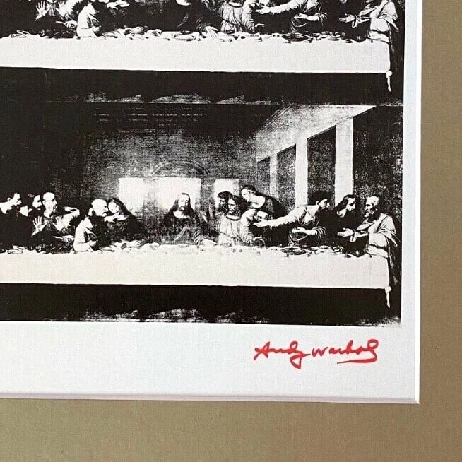 ANDY WARHOL + 1984 SIGNED LAST SUPPER POP ART MATTED AT 11X14 @#1 - 2