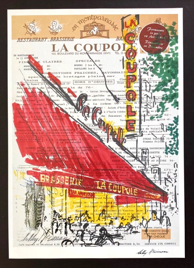 LEROY NEIMAN + SKETCHBOOK DRAWING PARIS + CIRCA 1970'S + SIGNED PRINT FRAMED - 2