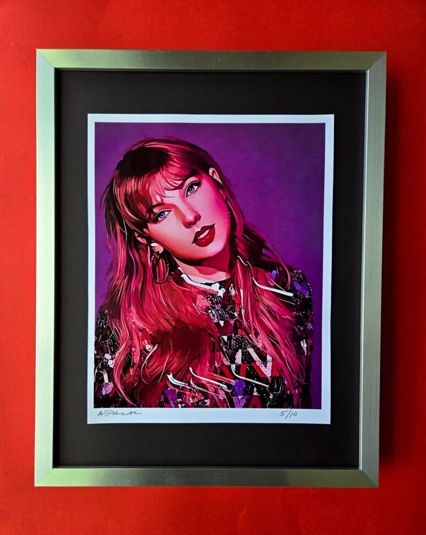 ALEXANDER DULAC Hand Signed Authentic Print | TAYLOR SWIFT Ltd.Ed. of 10 COA: Up for Sale is this Beautiful and Elegant Hand Signed Authentic Giclee by renowned contemporary artist ALEXANDER DU LAC " TAYLOR SWIFT" The print is mounted and framed. The area covered by the whole p