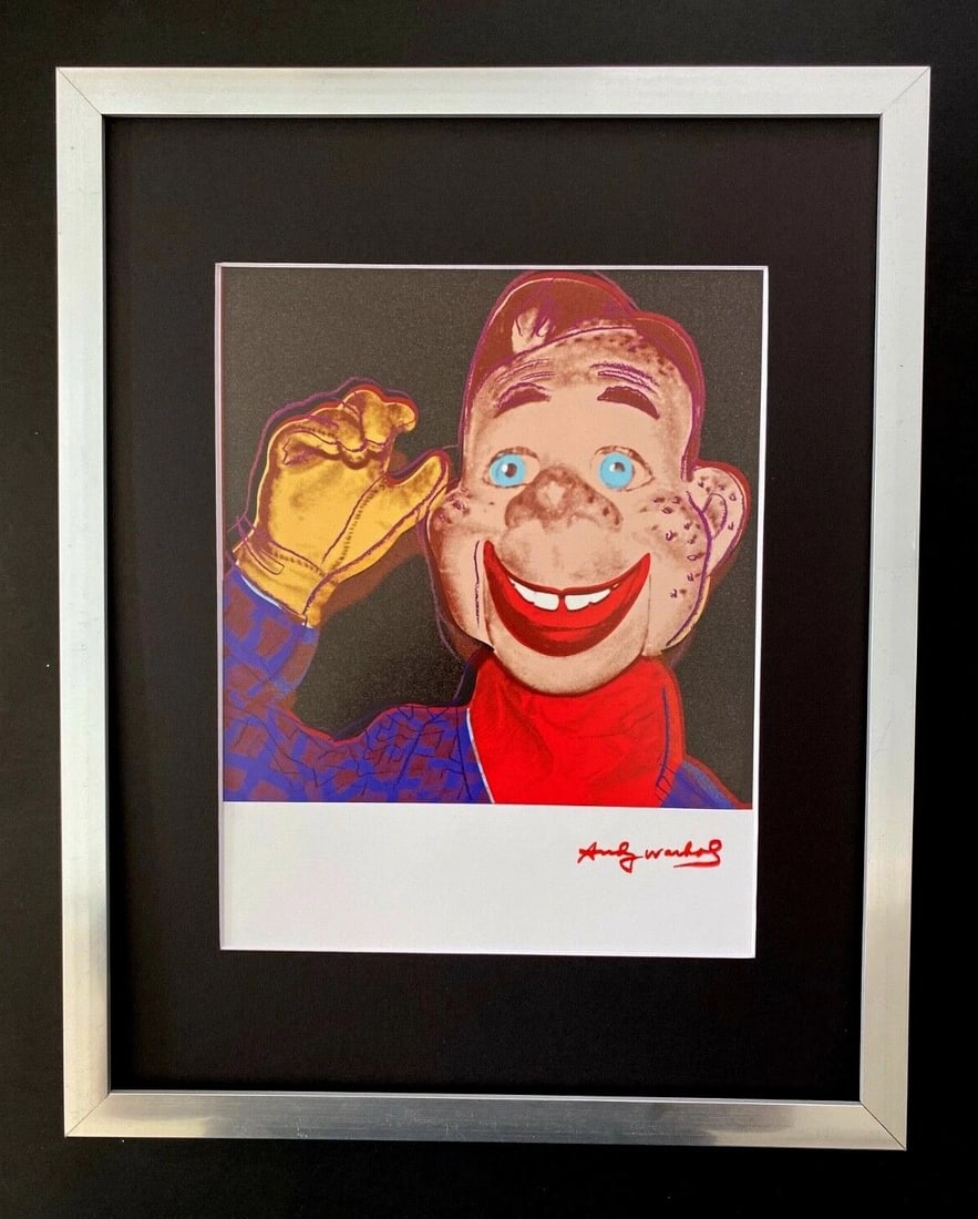 ANDY WARHOL + 1984 SIGNED PRINT MATTED 11X14: This is a Stunning and Scarce 1984 Print after Andy Warhol FACSIMILE SIGNATURE IN RED INK from - His Portraits Collection- Professionally Matted to be Framed at Home on your Favorite 11 x 14 Printed i