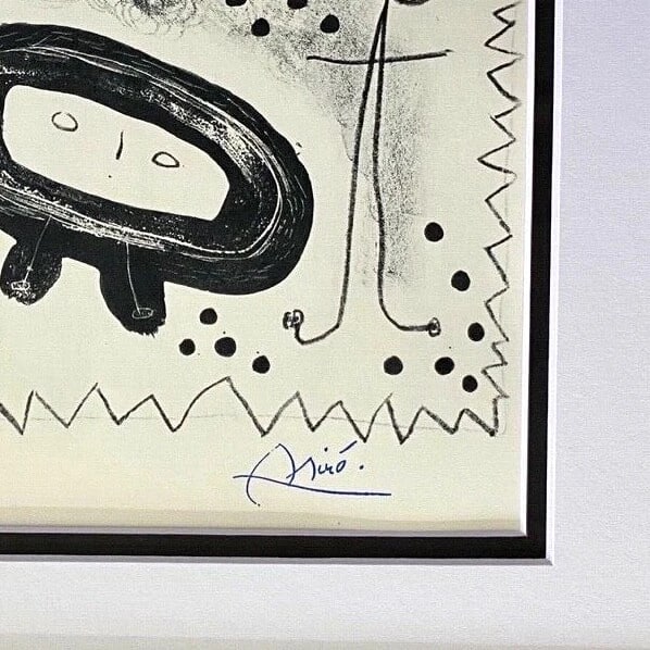 JOAN MIRO 1971 BEAUTIFUL SIGNED PRINT MATTED FRAMED - 2