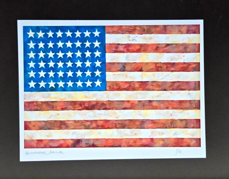 ALEXANDER DULAC Hand Signed Authentic Print | THE FLAG OF USA Ltd.Ed. of 10 COA - 2