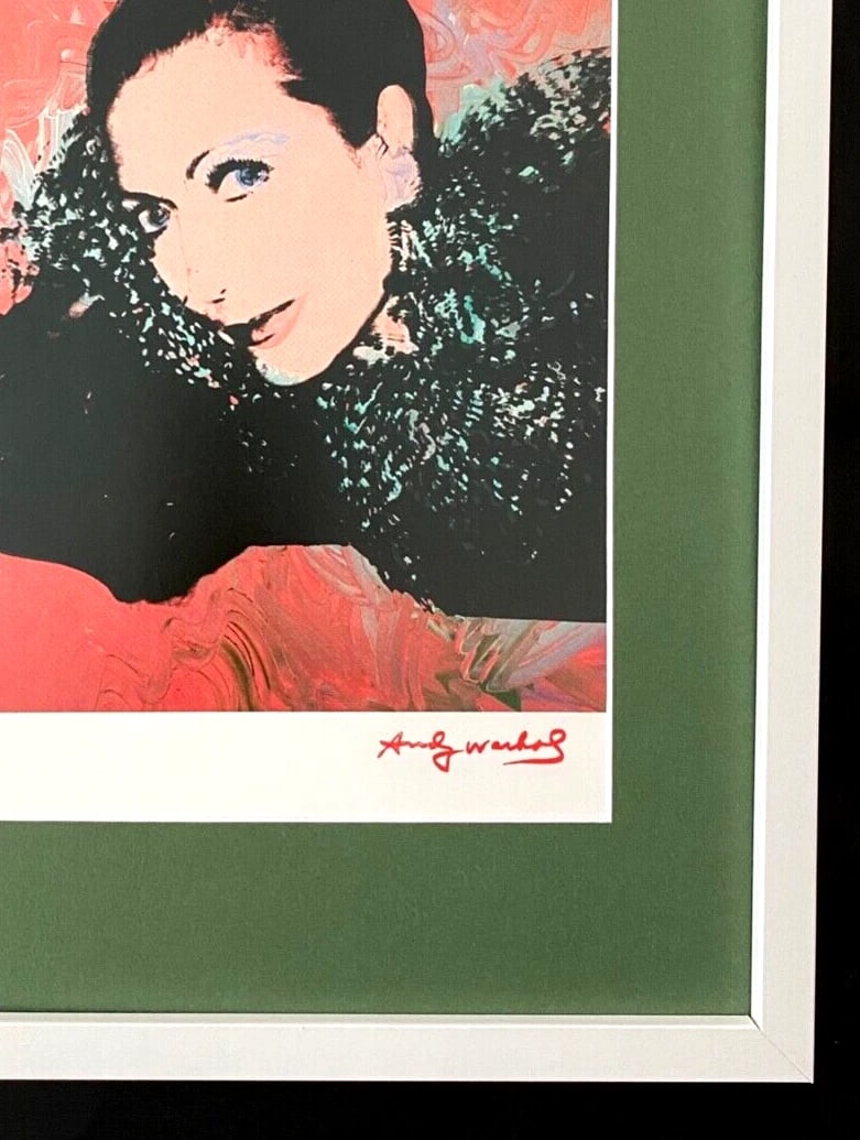 ANDY WARHOL + RARE 1984 SIGNED HELENE ROCHAS PRINT MATTED AND FRAMED - 2