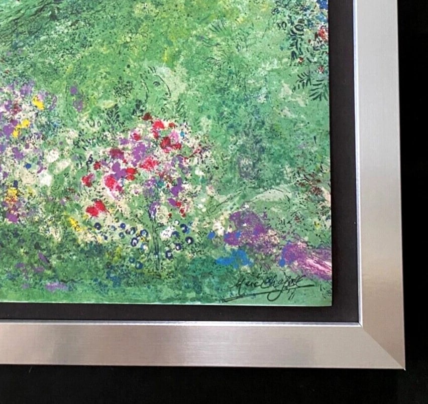 MARC CHAGALL + 1977 BEAUTIFUL SIGNED VINTAGE PRINT NEW FRAME + COA - 2