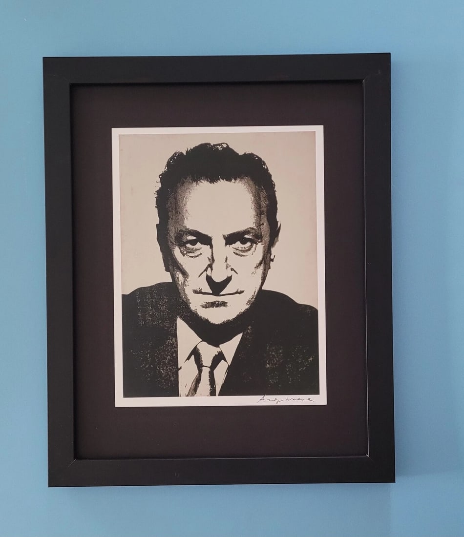 ANDY WARHOL + 1984 SIGNED SYDNEY JANIS POP ART MOUNTED AND FRAMED: This is a Beautiful and Scarce 1984 Print by Andy Warhol " SYDNEY JANIS " FACSIMILE SIGNED IN INK Printed in Glossy Paper after the Iconic Artwork made by Mr. Warhol Mounted in an acid free