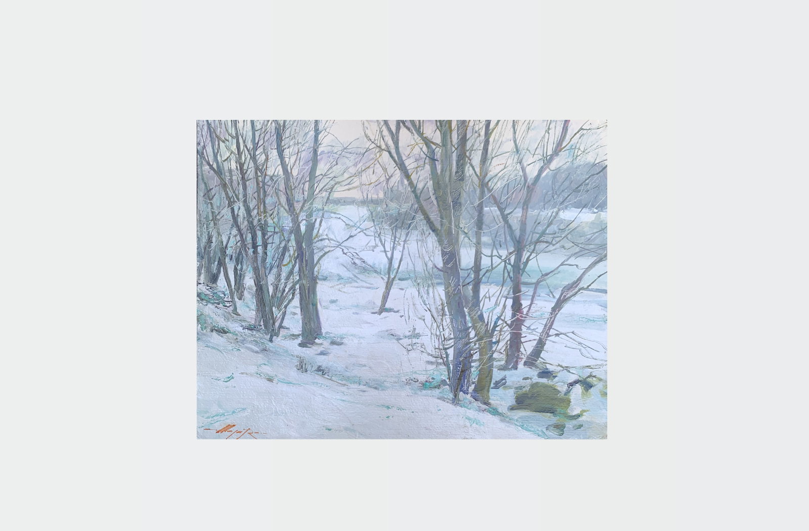 Oil painting Winter forest Oleksandr Oleksandrovich Nazarenko - 2