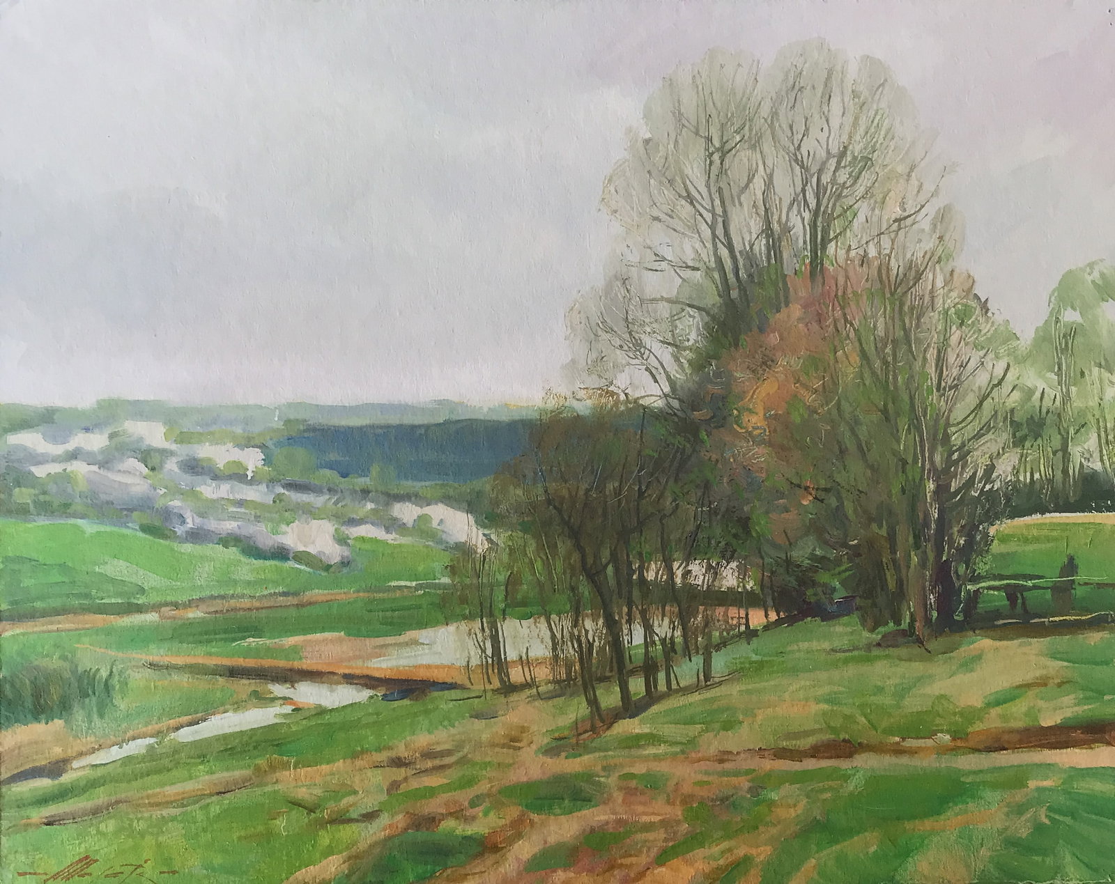 Oil painting May Oleksandr Oleksandrovich Nazarenko: Title: Oil painting May Oleksandr Oleksandrovich Nazarenko Description: 87NAA Painter: Oleksandr Nazarenko Size: 40x50 cm/15,75x19,68 inches Components: Oil, cardboard Original painting from our colle