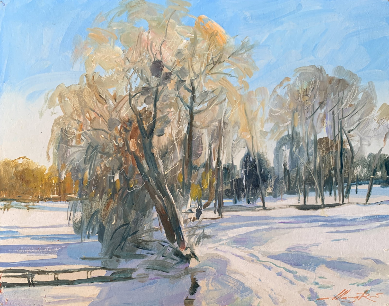 Oil painting Winter sun Oleksandr Oleksandrovich Nazarenko (1 of 11)