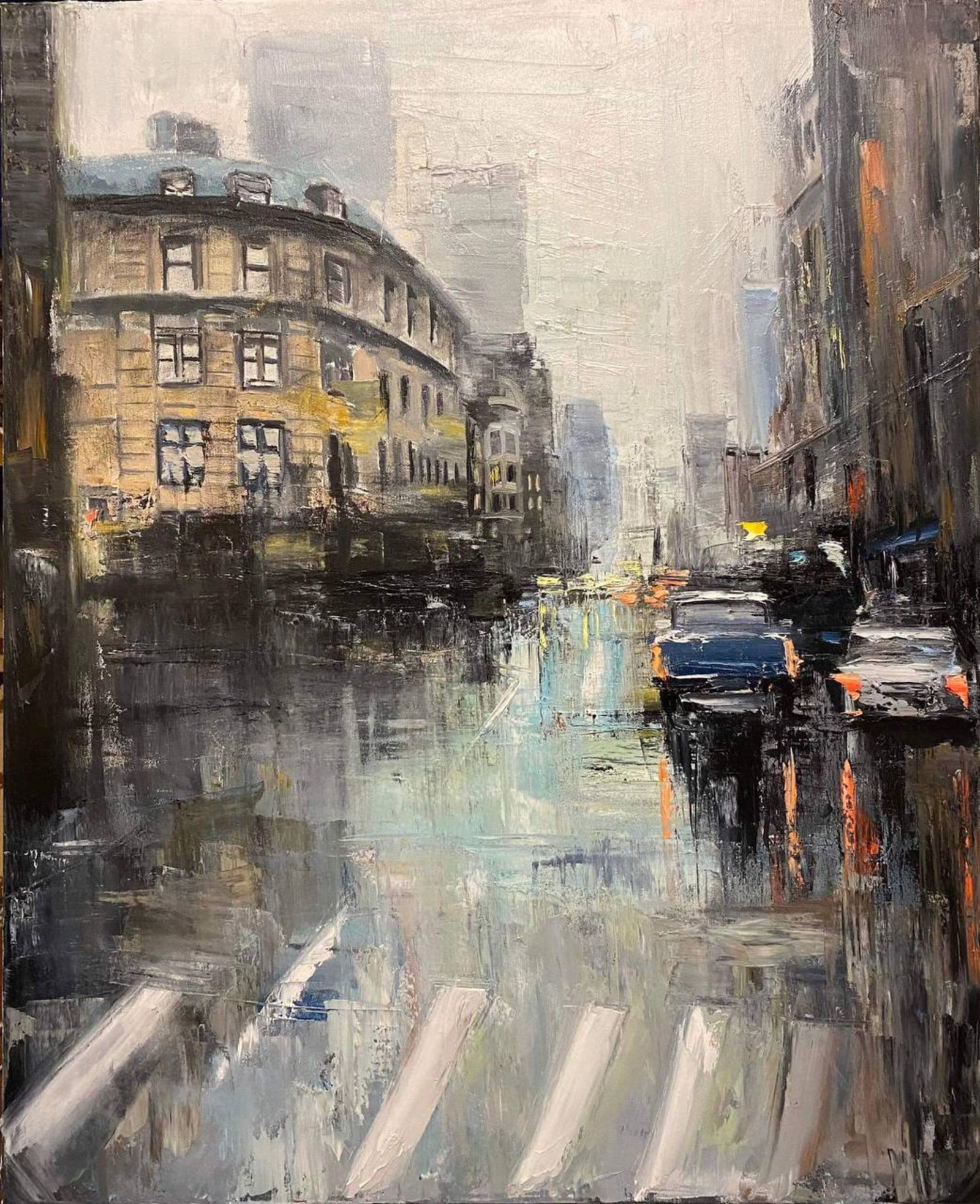 Oil painting Evening London street Igor Kutsenko: Title: Oil painting Evening London street Igor Kutsenko Description: 05Kut Painter: Igor Kutsenko Size: 80x65 cm/31,49x25,59 inches Components: Oil, canvas Original painting from our collection ERA: