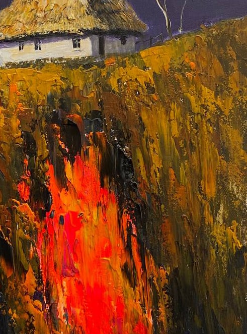 Acrylic painting a warm evening in October Igor Kutsenko - 7