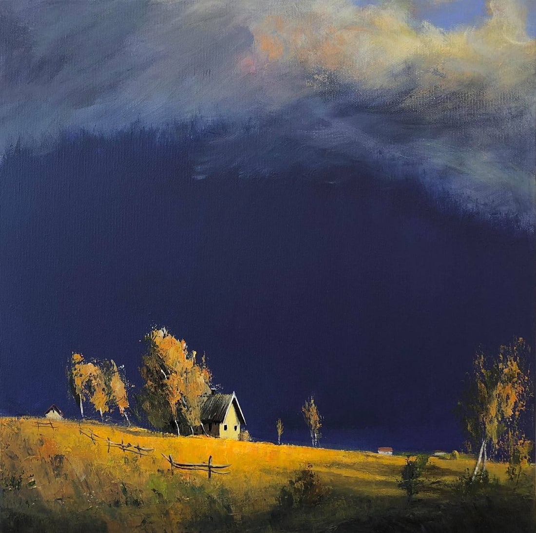 Acrylic painting Sunny rain Igor Kutsenko: Title: Acrylic painting Sunny rain Igor Kutsenko Description: 44Kut Painter: Igor Kutsenko Size: 40x40 cm/15,75x15,75 inches Components: Acrylic, canvas Original painting from our collection ERA: