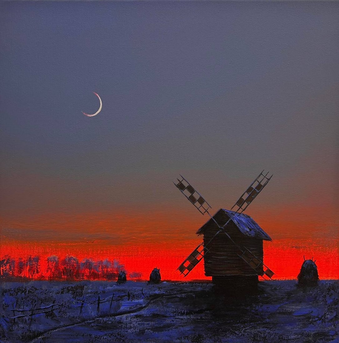 Acrylic painting Old mill Igor Kutsenko: Title: Acrylic painting Old mill Igor Kutsenko Description: 46Kut Painter: Igor Kutsenko Size: 40x40 cm/15,75x15,75 inches Components: Acrylic, canvas Original painting from our collection ERA: 2026