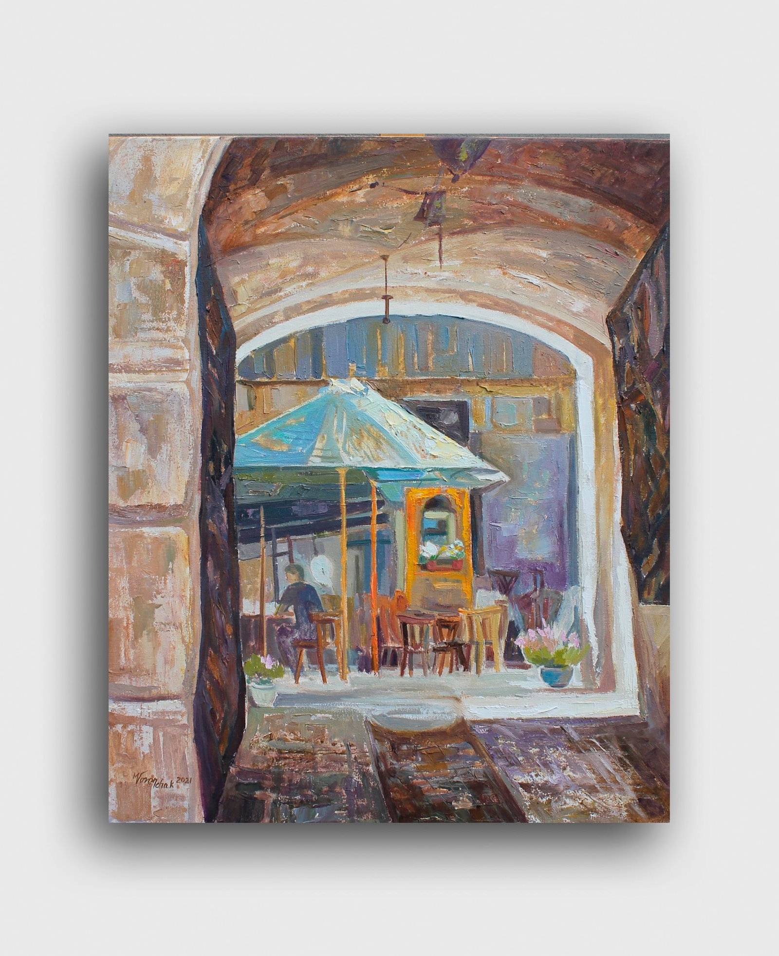 Oil painting Lviv courtyard Maria Voloschak - 6