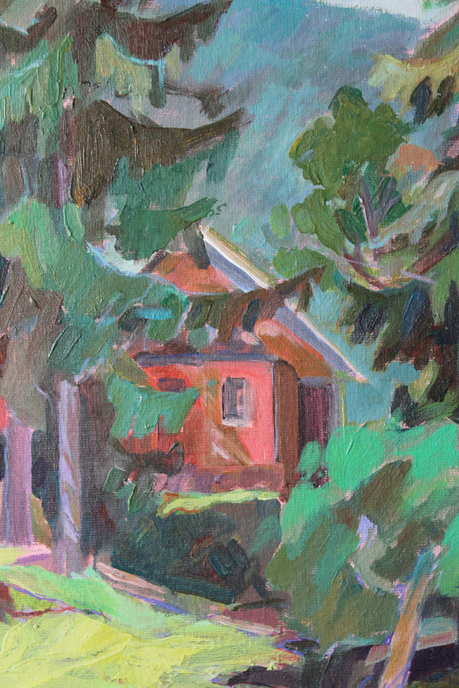 Acrylic painting Landscape Old House Maria Voloschak - 2
