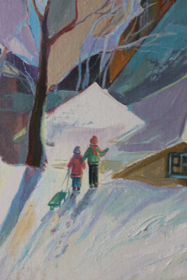 Acrylic painting Landscape Winter Maria Voloschak - 2