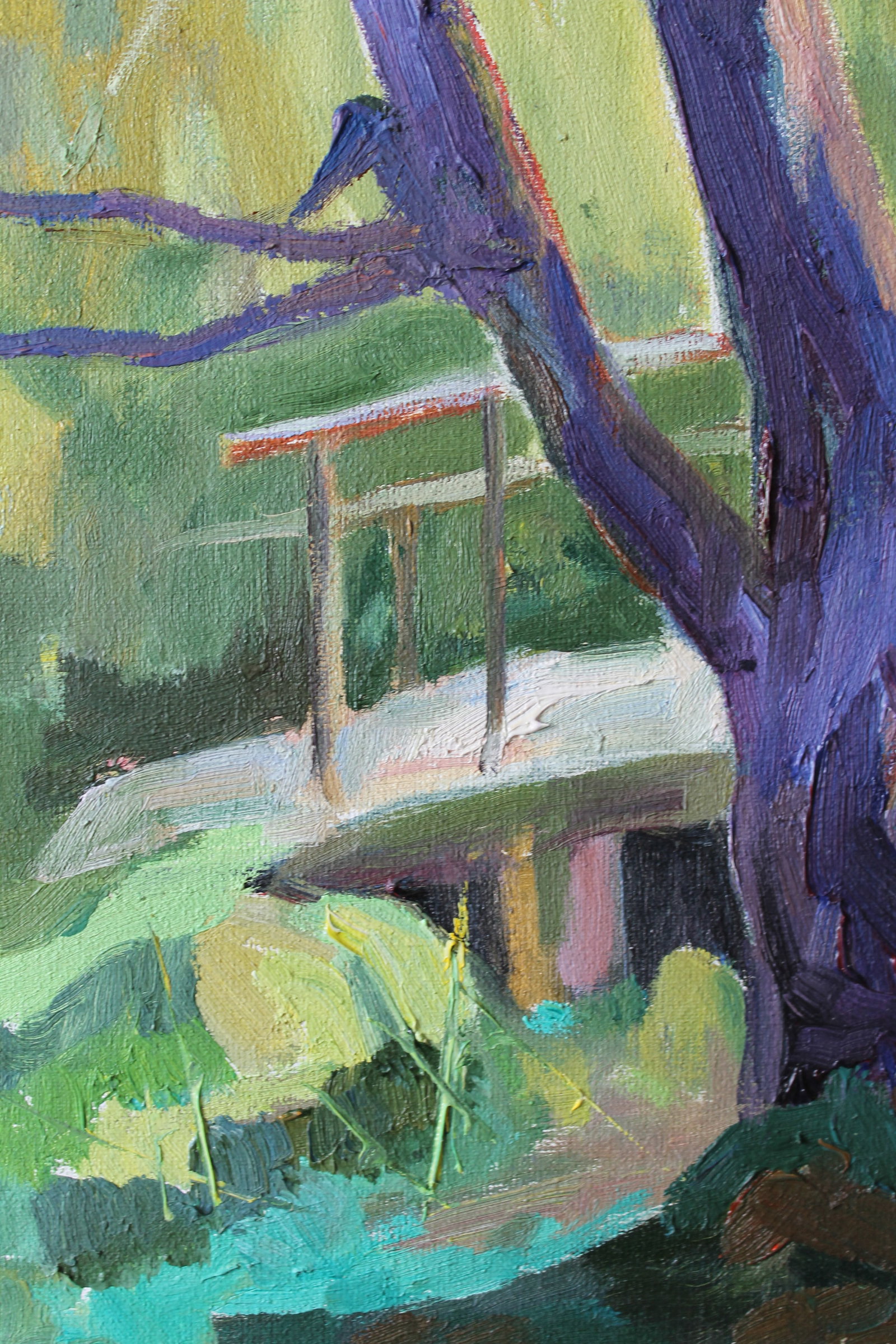 Oil painting Landscape Bridge Maria Voloschak - 3