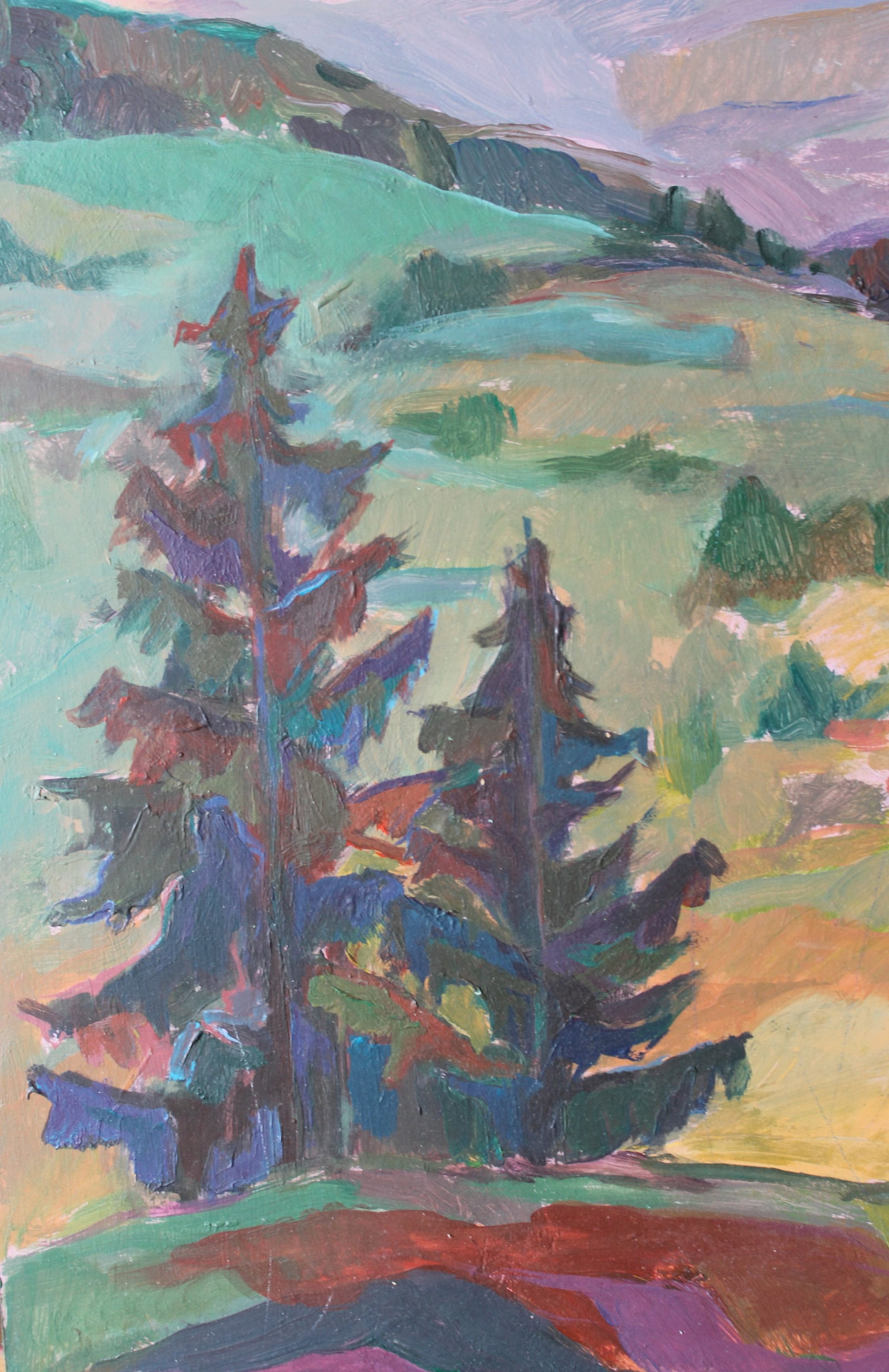 Acrylic painting Landscape Evening Maria Voloschak - 3