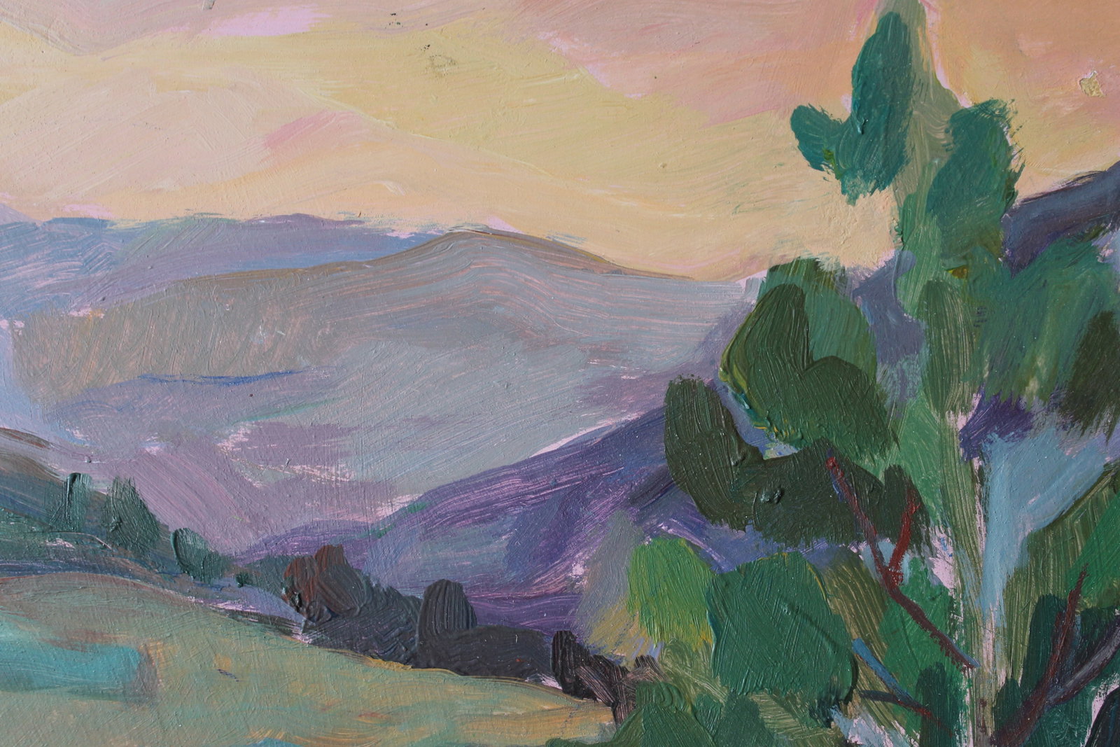 Acrylic painting Landscape Evening Maria Voloschak - 4