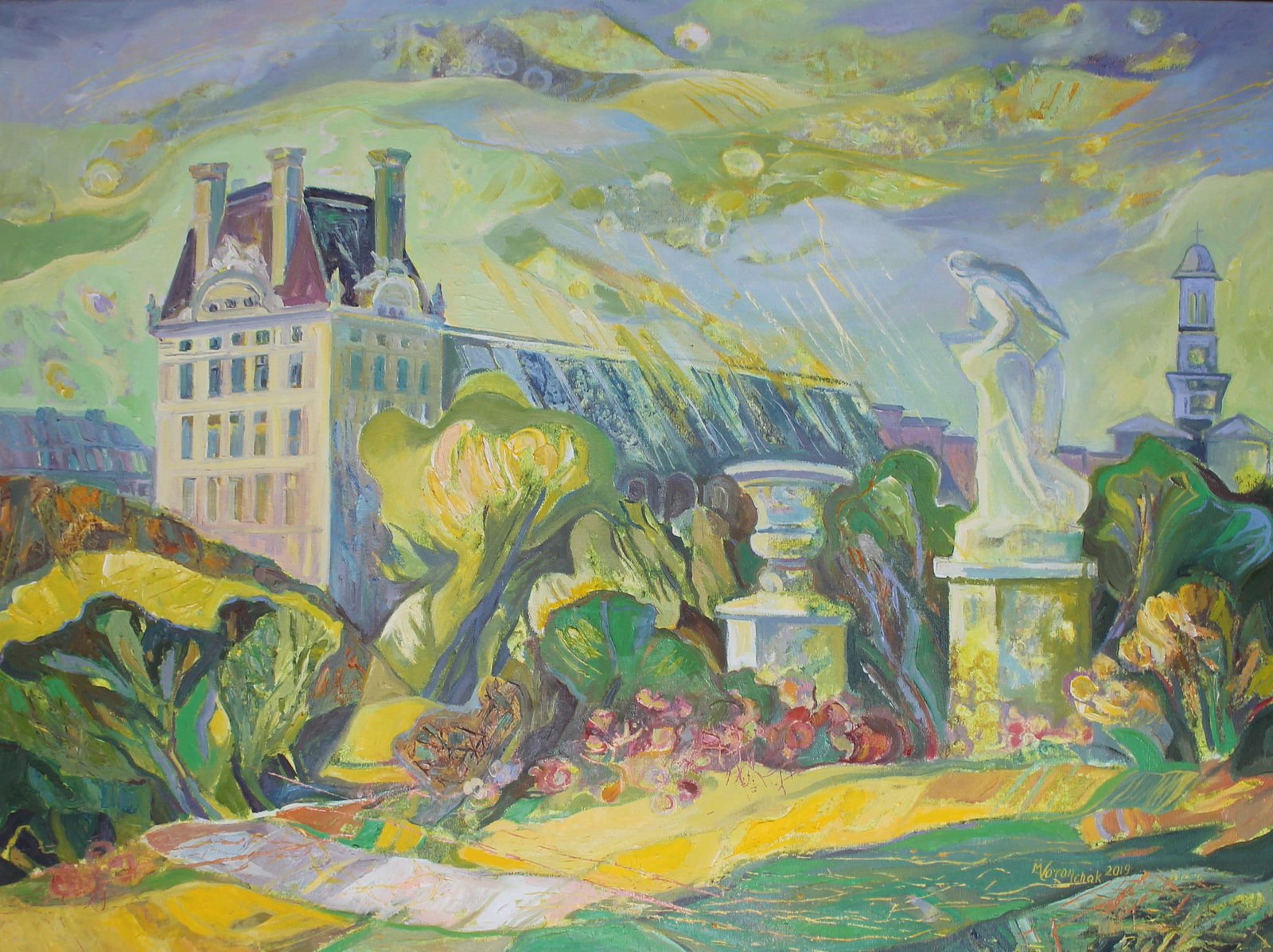 Acrylic painting Landscape Paris, Tuileries Garden Maria Voloschak: Title: Acrylic painting Landscape Paris, Tuileries Garden Maria Voloschak Description: 43Vor Painter: Maria Voloschak Size: 60x80 cm/23,6x31,5 inches Components: acrylic, canvas Original painting