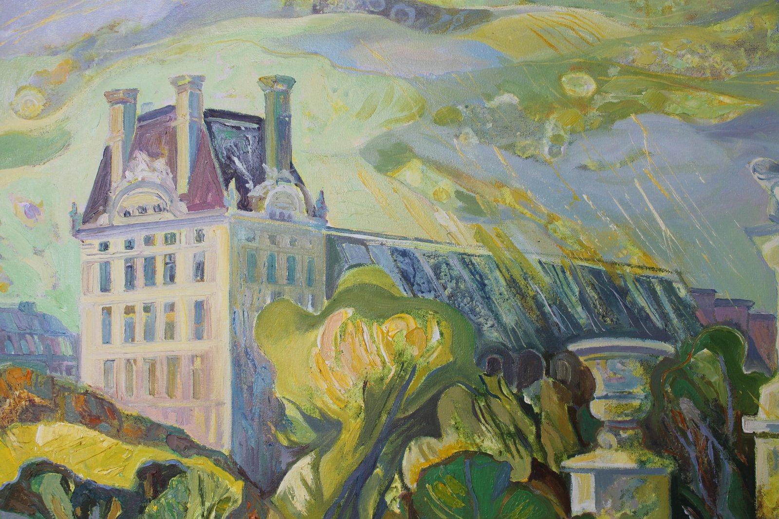 Acrylic painting Landscape Paris, Tuileries Garden Maria Voloschak - 2