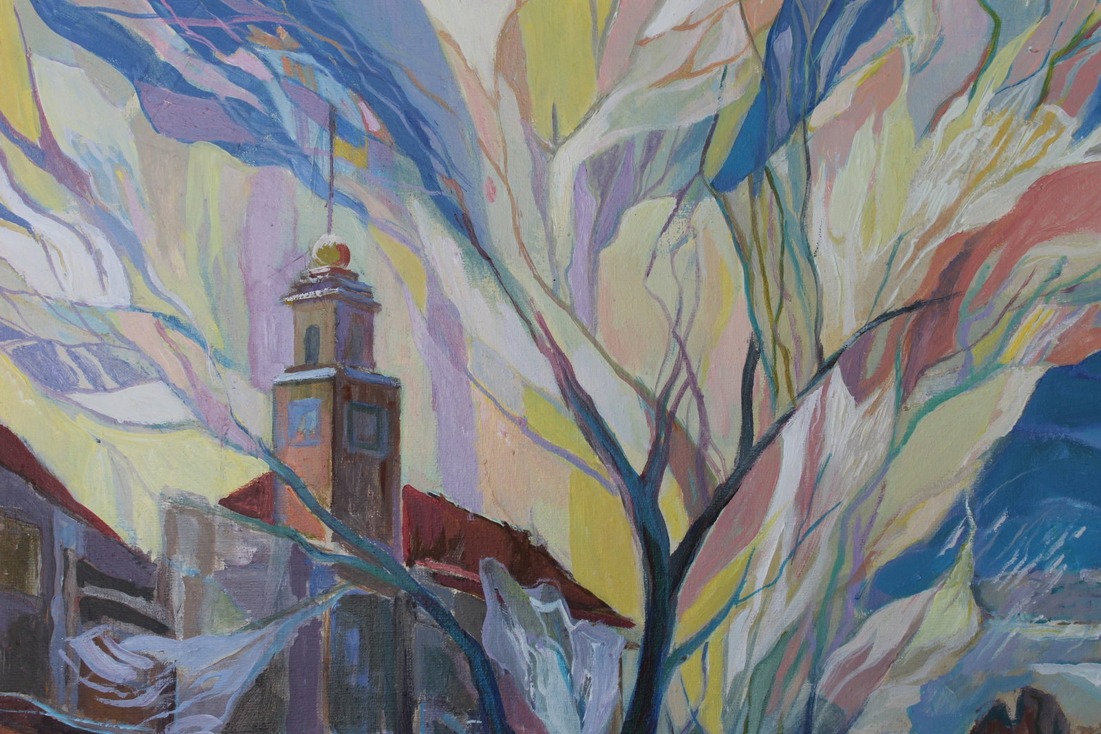Acrylic painting Landscape Sunday Maria Voloschak - 4