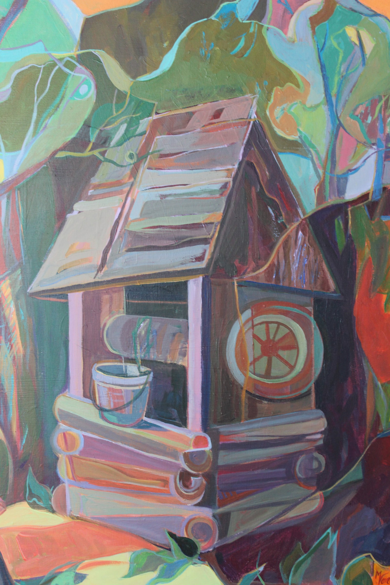 Acrylic painting Landscape Old Well Maria Voloschak - 5